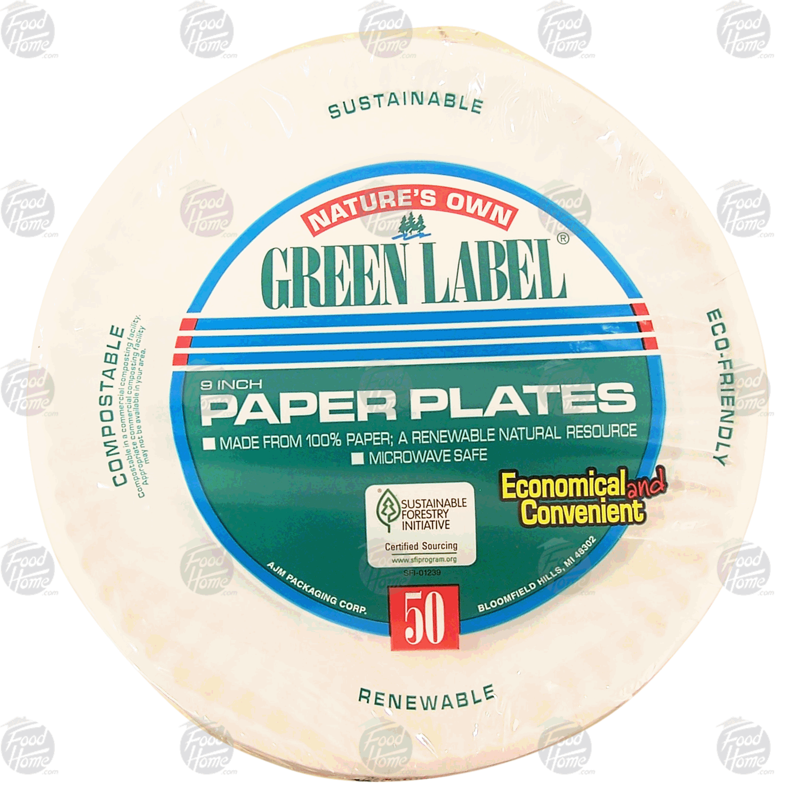 Green Label  paper plates, 9 in. Full-Size Picture